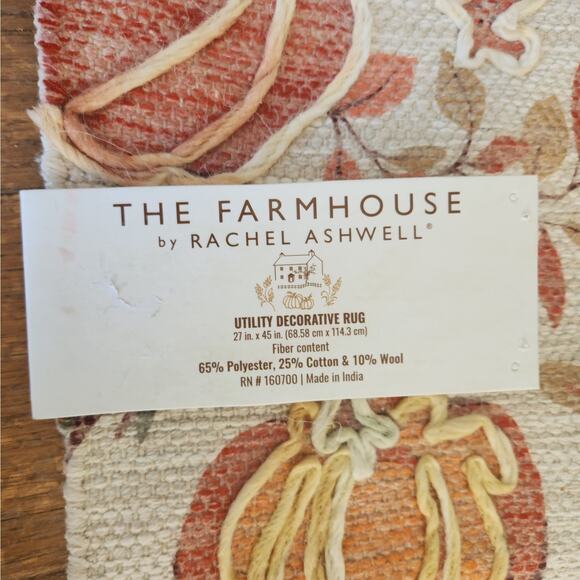 The Farmhouse by Rachel Ashwell “Pumpkin Harvest” Decorative Rug 27″ × 45″ NWT - Picture 9 of 11